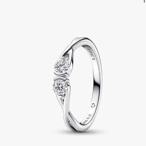 Pandora Infinite Sterling Silver Double-Facing Lab-grown Diamond Ring 0.30ct TW
